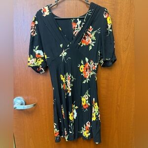 Free People Y2K Black Floral Mini Dress